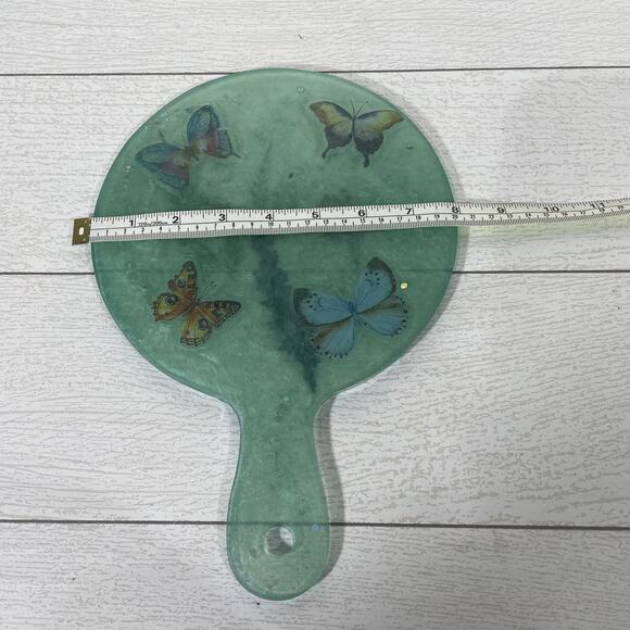 Light Green Butterfly and Floral Resin Cheeseboard Charcuterie Board - Picture 6 of 7